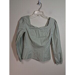NWT Love Benito Blouse Boho Business Casual Cottage Y2K Green Size 4